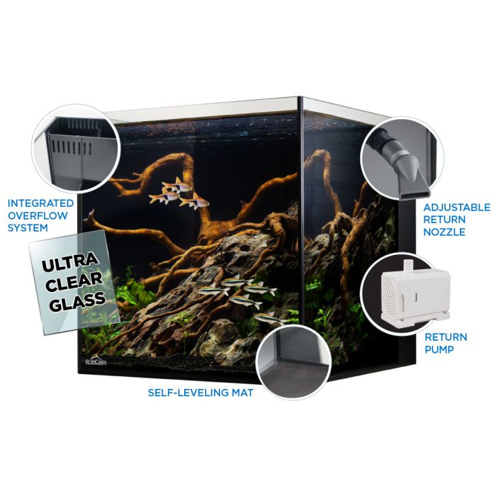 IceCap 10 Gallon Cube AIO Rimless Glass Aquarium